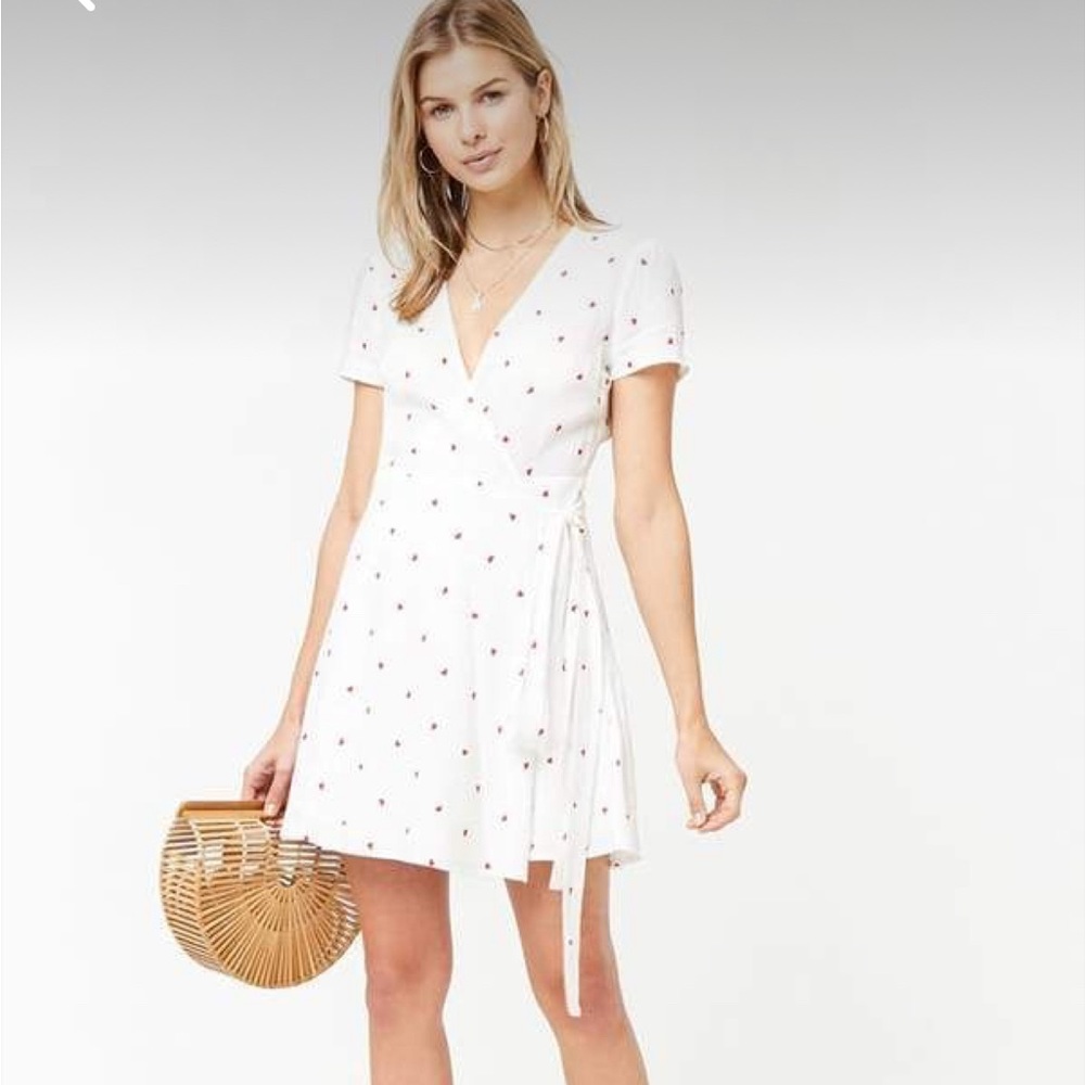 Print heart  Wrap Dress